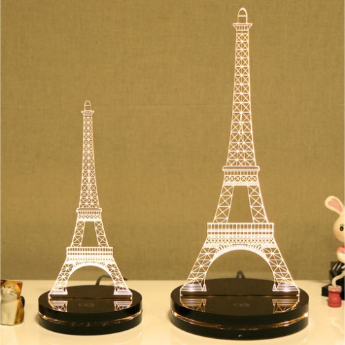 네모네 - 에펠탑 아크릴 LED 조명/무드등 메세지 각인 제작