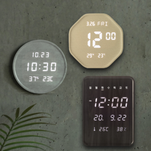 네모네 - 인테리어 LED 벽시계 모음전 / 집들이 개업 선물 온습도 날짜 요일 시계